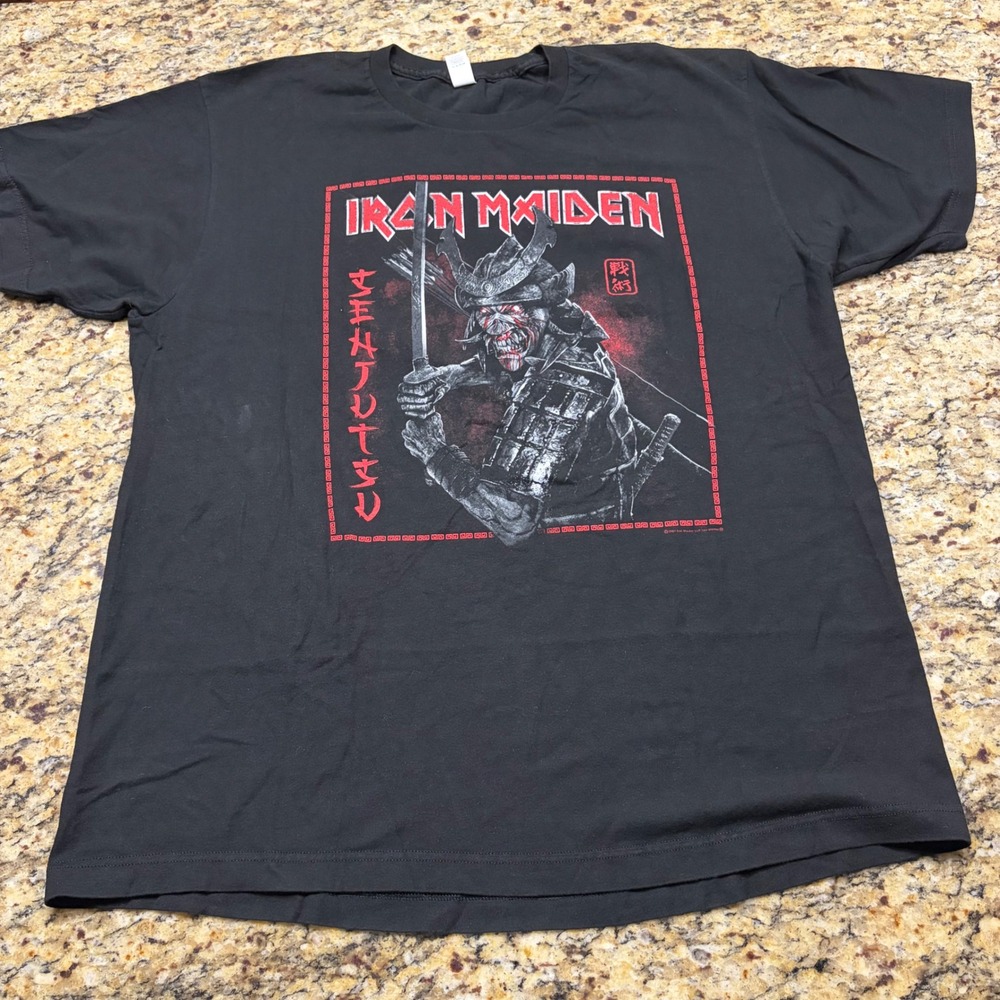 Iron Maiden Senjutsu Samurai Eddie Black Graphic T-Shirt Mens XL Tultex 2021 ws